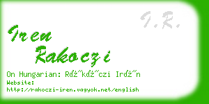 iren rakoczi business card